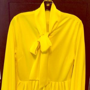 Beautiful Bow Yellow Peplum top